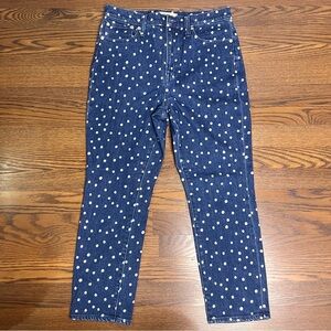 Madewell The High-Rise Slim Crop Boyjean: Bleached Dot Edition jeans size 28